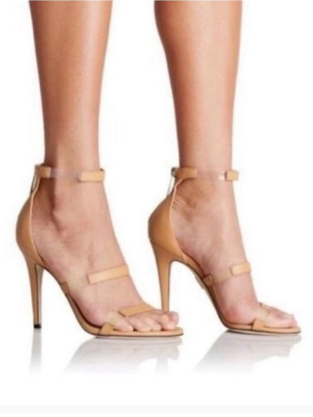 Tamara Mellon  Nude Ankle-Strap Stiletto Sandals